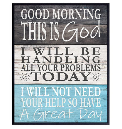 “Goodmorning, God”. Premium Canvas Wanddecoratie